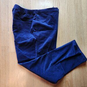 Isaac Mizrahi Live! Stretch Pincord Corduroy Pull On Pants Blue 18W Comfort